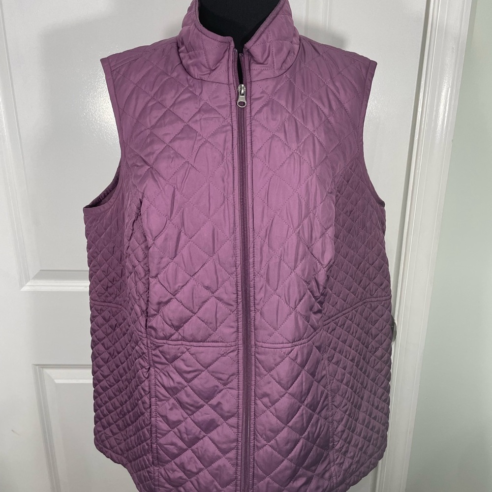 Croft&Barrow Women's Quilted Purple Vest Size 1X CB-100